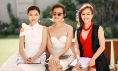 Hoa hậu Ngọc Duyên tinh khôi đọ dáng cùng Hằng Nguyễn trên ghế giám khảo
