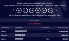 Kết quả xổ số Vietlott hôm nay 18/5/2018: Giải Jackpot đang ở mốc mấy chục tỷ đồng?