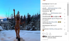 “Nóng hừng hực” vì bức ảnh Kendall Jenner mặc bikini phơi dáng giữa trời tuyết lạnh