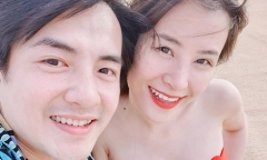 Đông Nhi lần đầu lộ bụng bầu lớn khi diện bikini bên ông xã Ông Cao Thắng