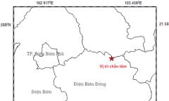 Điện Biên động đất lần thứ 4, cường độ 3,9 độ Richter