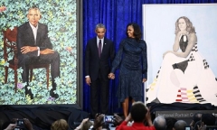 Ngắm bức chân dung chính thức của vợ chồng ông Obama