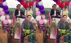 Màn rước dâu bằng xe công nông gây 