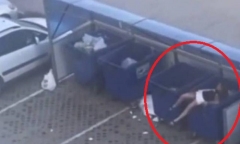 Video người đàn ông bế bạn gái ném thẳng vào thùng rác vì cãi nhau 