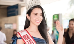 Huỳnh Vy đội vương miện Miss Tourism Queen Worldwide 2018 về nước