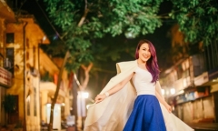 Mỹ Tâm yêu kiều trên phố cổ Hà Nội giữa đêm vắng