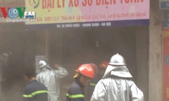 Hà Nội: Cháy cửa hàng xổ số điện toán trên phố Triều Khúc