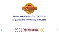 Kết quả xổ số Vietlott ngày 26/9/2019: 11 người tuột mất Jackpot hơn 74 tỷ đồng