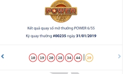 Kết quả xổ số Vietlott hôm nay 31/1/2019: Giải Jackpot hơn 41 tỷ đồng lại tuột khỏi tầm tay