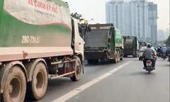 Vụ xe chở rác nối đuôi nhau lấn làn buýt nhanh BRT: Mời 4 tài xế lên làm việc