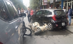 Hà Nội: Xe điên đâm liên hoàn khiến hai mẹ con nhập viện