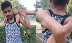Kinh ngạc thiếu niên có tài uốn cong vai như rắn