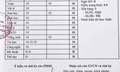 Choáng với với bảng điểm nhìn đâu cũng thấy 10 của nam sinh 