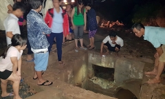 Bé trai 11 tuổi bị nước cuốn vào cống mất tích