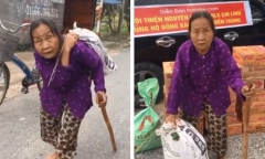 Cụ bà hơn 80 tuổi lưng còng 