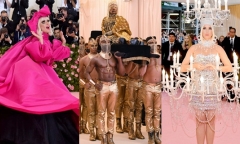 Thảm hồng Met Gala 2019: Lady Gaga 3 lần lột váy, Katy Perry hóa đèn chùm