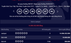 Kết quả xổ số Vietlott hôm nay 1/10: Giải Jackpot hơn 14 tỷ đồng sẽ về tay ai?