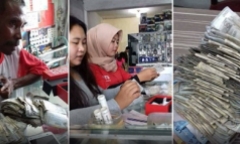 Cha nghèo mang hết tài sản là xấp tiền lẻ mua điện thoại làm vui lòng con gái