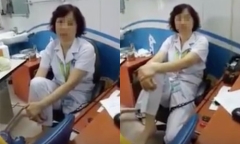 Kỷ luật nữ bác sĩ Bệnh viện Mắt gác chân lên ghế