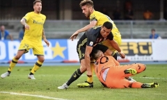 Thủ môn Chievo gãy xương mũi, bất tỉnh ngay trên sân vì va chạm với C.Ronaldo