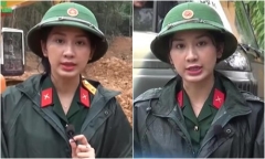 Tác nghiệp vùng lũ, nữ MC xinh đẹp, dũng cảm 
