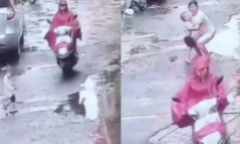 Đâm phải đứa bé, người phụ nữ chẹt qua bỏ chạy