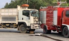 Tin tai nạn giao thông mới nhất ngày 9/3/2019: Xe cứu hỏa bị xe tải húc, chiến sĩ PCCC bị thương