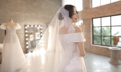 Loạt ảnh Nhã Phương thử váy cưới trước hôn lễ ra mắt công chúng