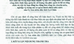 Kết luận thanh tra việc quản lý biên chế công chức tại Lai Châu
