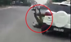 Truy tìm lái xe ô tô táo tợn húc văng cảnh sát trước cổng bệnh viện