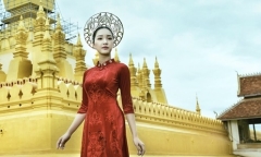 “Nàng thơ xứ Huế” diện áo dài dát vàng giá cả ngàn USD