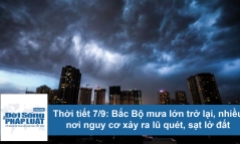 Dự báo thời tiết hôm nay 7/9: Bắc Bộ đón không khí lạnh, mưa lớn quay trở lại