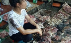 Họp báo vụ đổ dầu luyn vào thịt lợn ở chợ Lương Văn Can