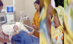 VIdeo: Khoảnh khắc bé gái chào đời kỳ diệu khi mẹ hôn mê suốt 3 tháng