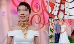 Xuất hiện thêm hình ảnh cô dâu vàng đeo trĩu cổ trong ngày cưới khiến dân mạng trầm trồ