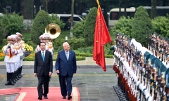 Lễ đón chính thức Tổng thống Israel tại Phủ Chủ tịch