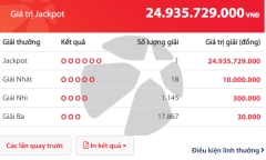 Kết quả xổ số Vietlott hôm nay 10/3/2019: Xuất hiện chủ nhân giải Jackpot hơn 24 tỷ đồng