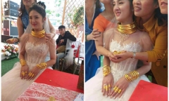 Hé lộ danh tính cô dâu đeo vàng 