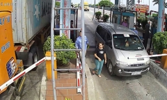 Tài xế dùng dao chặt barie, đánh nhân viên trạm thu phí BOT Tân Đệ