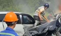 Tìm kiếm những người hùng cứu tài xế thoát khỏi xe bốc cháy trên cầu Phú Mỹ