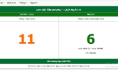 Xem lịch âm hôm nay 11/7/2024 - Âm lịch hôm nay 11/7 chuẩn nhất