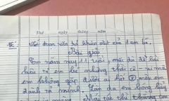 Nghỉ dịch ở nhà nhưng phải làm bài tập, cậu bé viết văn tự