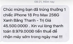 Nhận tin nhắn “trúng thưởng giá trị cao”, người dân đặc biệt lưu ý