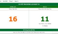 Xem lịch âm hôm nay 16/7/2024 - Âm lịch hôm nay 16/7 chuẩn nhất