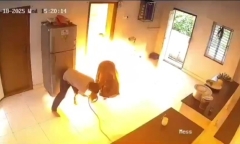 Clip: Kinh hãi khoảnh khắc lửa bủa vây căn phòng do rò rỉ khí gas, đôi nam nữ thoát chết kỳ diệu