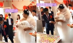 Cô dâu 200kg được chồng cưng như trứng mỏng trong ngày cưới, ngỡ ngàng diện mạo chú rể