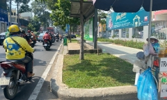 Vụ CSGT dùng chân đạp xe người vi phạm ở TP.HCM: Lời kể của bà bán nước trước Nhà hát Hòa Bình