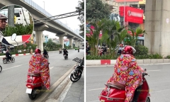 Khoảnh khắc người dân chùm chăn ra đường,