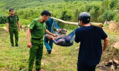 Công an vào rừng dùng cáng võng cứu 2 người đàn ông bị hàng trăm con ong đốt