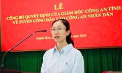 Vợ Thiếu tá Nguyễn Xuân Hải hy sinh khi bắt  "cát tặc " được tuyển dụng vào lực lượng công an